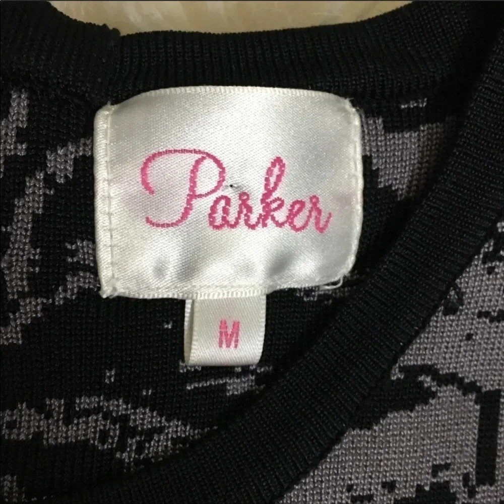 Parker Kiley Dress Damask Fit & flare knit sleeveless scroll print dark romantic - Picture 8 of 10